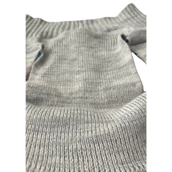 VIBRANT LIFE PULL-OVER, RACERBACK STYLE SWEATER, DOG, MED-PEACH RED BLUE FLORAL - Picture 4 of 6